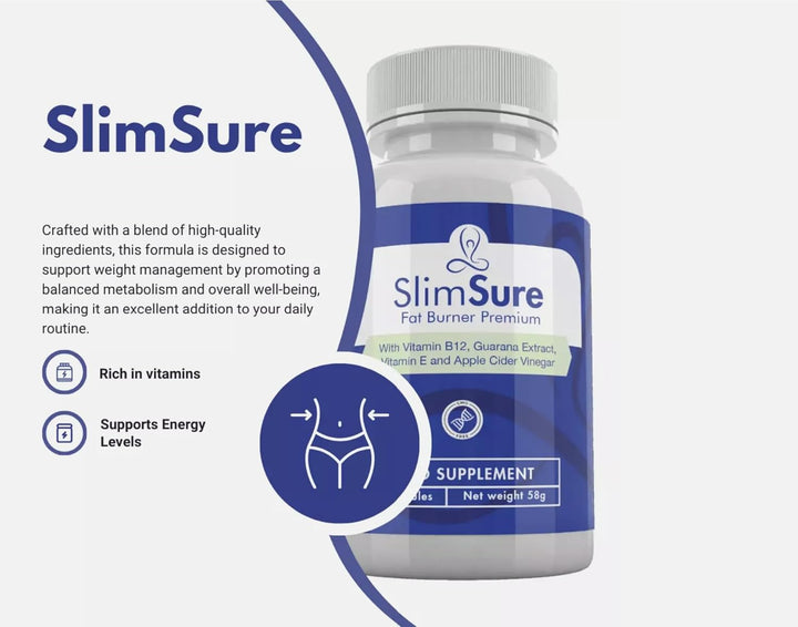 Slimsure – Premium Weight Management Support, Fat Burning & Appetite Control, Vegan Formula – 60 Capsules, 1 Month Supply