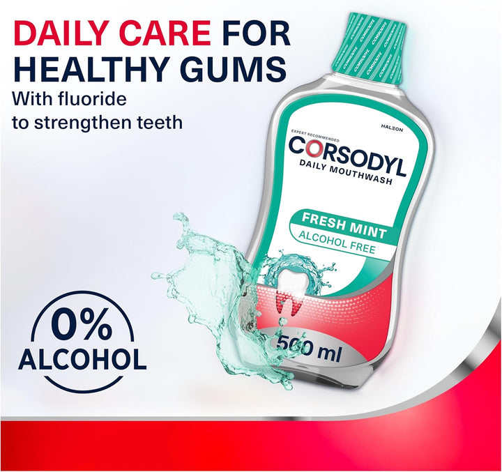 Gum Care Mouthwash Alcohol Free Daily Fresh Mint 500 Ml, Multi, 1 Pack