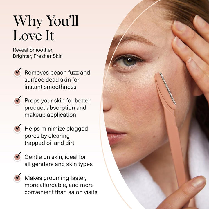 Dermaplaning Blades for Face - Face Razors for Women and Men | Eyebrow Razor & Facial Hair Remover | Exfoliates Facial Skin, Eyebrow Shaper | Dermaplaning Tool, 12Pc (Terracotta)