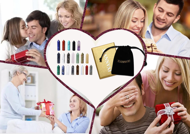 20 Pcs Healing Crystals Set Crystals Gemstones Wands Bulk Crystal Gifts Reiki Polished Stones Crystal Points Assorted Crystals for Beginners Collection