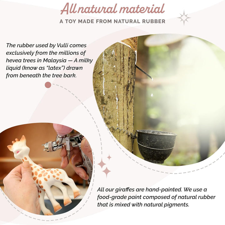 Baby Teether – 100% Natural Rubber Teething Toy – Handmade in France – Bpa-Free, Non-Toxic, Vegan, Sensory Stimulating Teether for Newborns 0+ Months