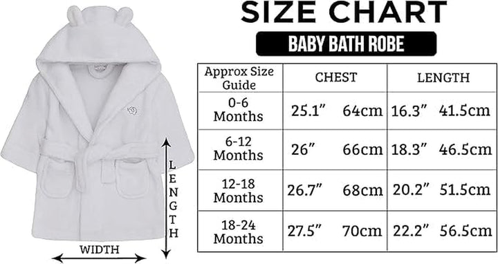 Baby Dressing Gown – Soft & Cozy Hooded Towel Dressing Gown for Babies & Toddlers – Polyester Baby Bathrobe – Newborn Essentials for Bath Time & Everyday Comfort