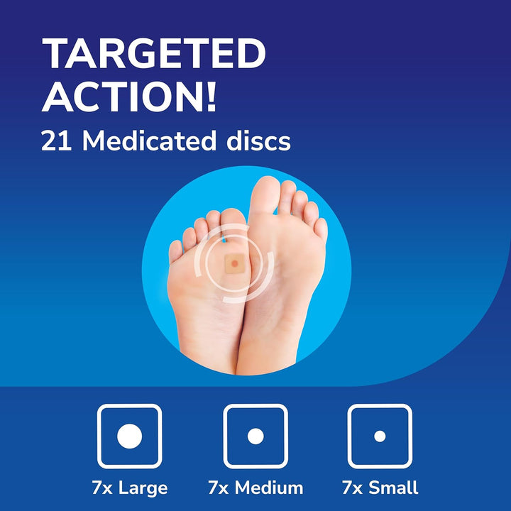 Wart and Verruca Removal Plasters, Pack of 21, Fast and Effective Verruca Treatment and Wart Remover, Immediate Pain Relief, Washproof Plasters