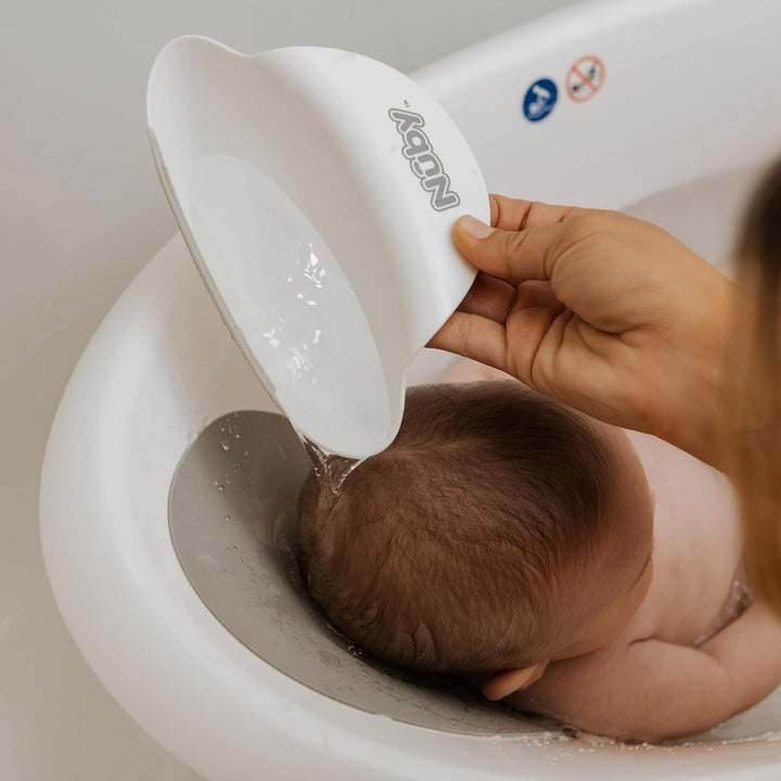 Sit Me up Baby Bath with Built in Anti-Slip Bump and Soft Headrest - Bathtub Seat | Sitting Support | Suitable from 0-12 Months+ | Wash Cup and Plug Included