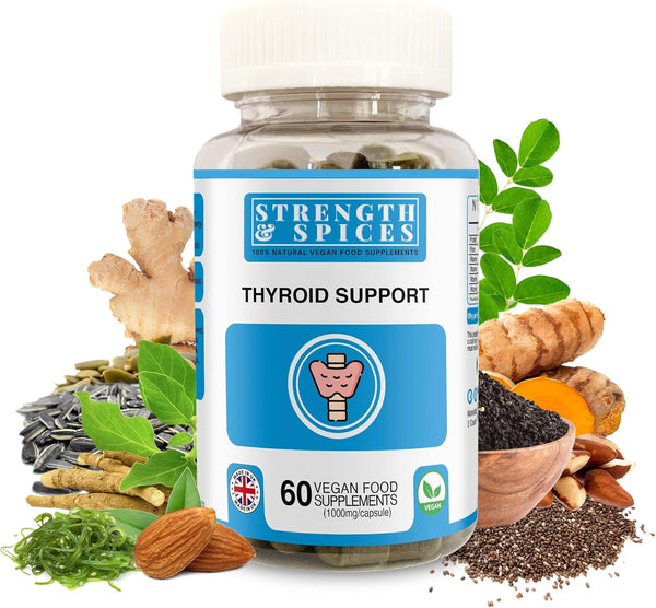Natural Thyroxine, Thyroid Support Supplement for Better Mood and Energy, Hormone Balance for Women and Men, Rich in Maca Root, Kelp, Ashwagandha and Brazil Nuts, 1000Mg, 60 Capsules