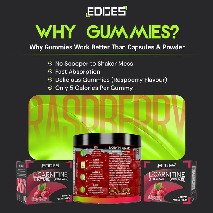 L-Carnitine L-Tartrate 3150Mg Gummies – 90 Raspberry Gummies – High Strength for Energy, Metabolism & Fatigue Support – Vegan Friendly L-Carnitine L-Tartrate Supplement – 30 Day Supply