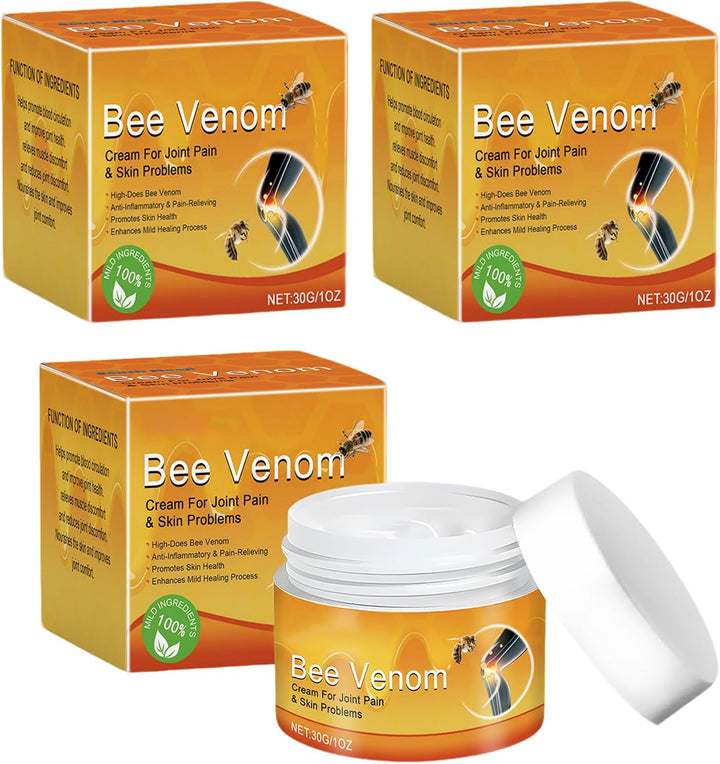 Bee Venom Cream for Arthritis, Bee Venom Joint Relief Creams for Muscles Swollen, Professional Joint & Bone Therapy Cream Pain Relief Healing on Back, Neck, Hands, Knee (2 Pack)