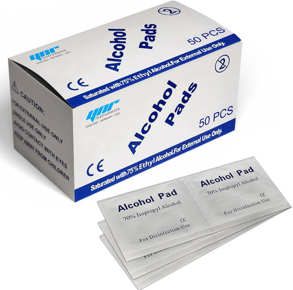 70% Alcohol Pre-Injection Isopropyl Wipes - Individually Wrapped First Aid Skin Cleaning Easy-Tear Sachet Wipes (50PCS)