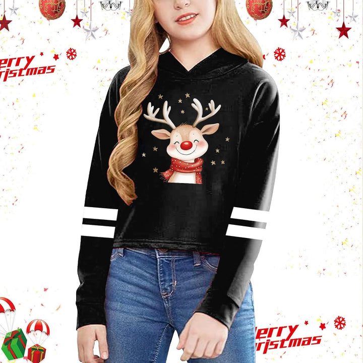 Hoodies for Girls Graphic Letter Print Pullovers Tops Long Sleeve Casual Soft Pullover Christmas Bags