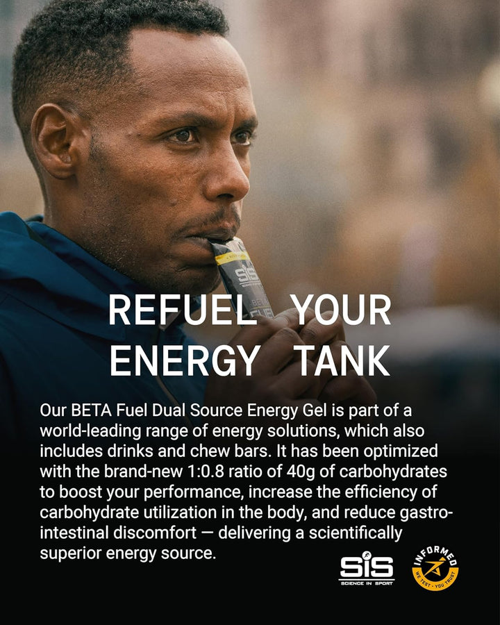 Beta Fuel Gels Dual Source Energy Gel, Orange Flavour, 40G of Carbs per Pack, 60 Ml Pack (6 Pack)