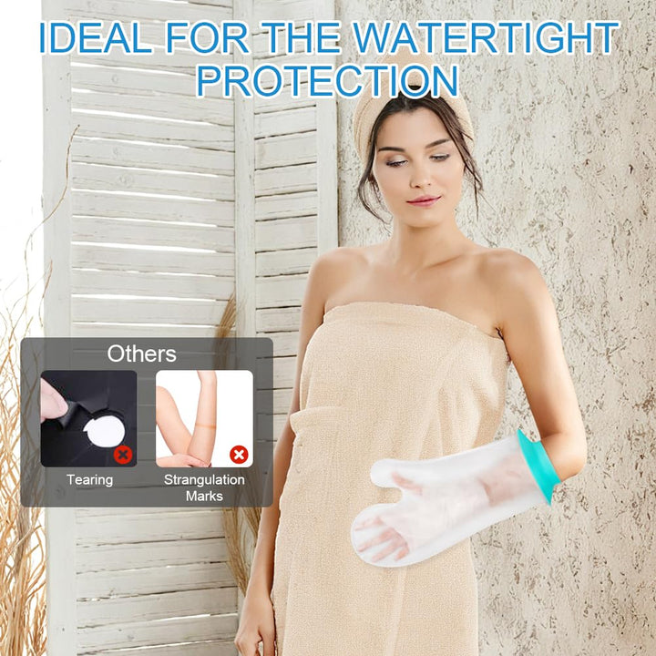 Waterproof Hand Cast Cover for Shower, Reusable Adult Hand Cover, Soft & Comfortable Cast Protectors for Wrist, Finger, Watertight Seal Cast Bag for Bandages, Dressings, Wound Care Supplies