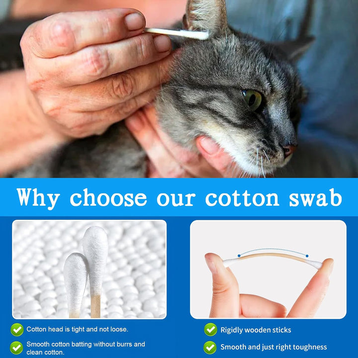 1200 PCS (100 PCS X 12) Cotton Swabs for Makeup, Ears Cleaning, Personal Care, Double-Ended Soft & Gentle Cotton Buds