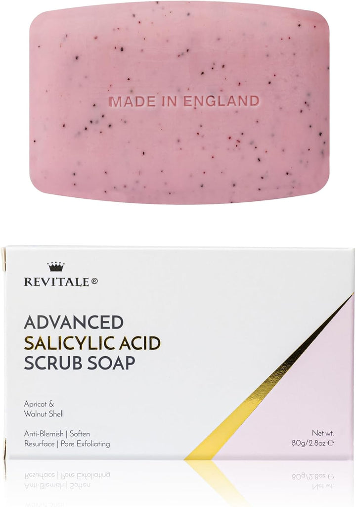 Advanced BHA Salicylic Acid Scrub Soap – Exfoliating Bar for Face & Body, Deep Pore Cleanser, Anti-Blemish, Skin Softening