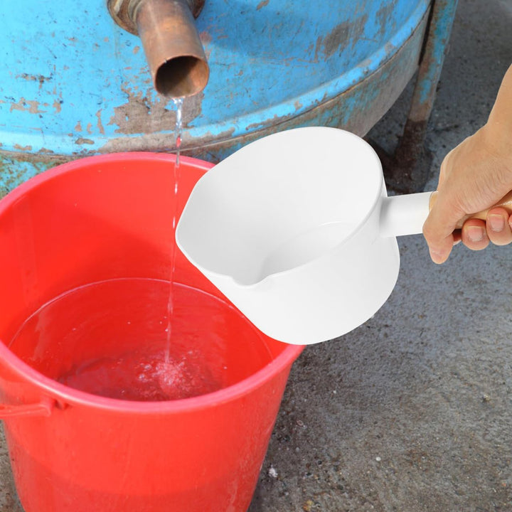 Wooden Water Scoop Long Handle Bath Dipper Water Ladle Scoop for Efficient Transfer in Bathroom Sauna and Garden 12 Inch Stackable Design