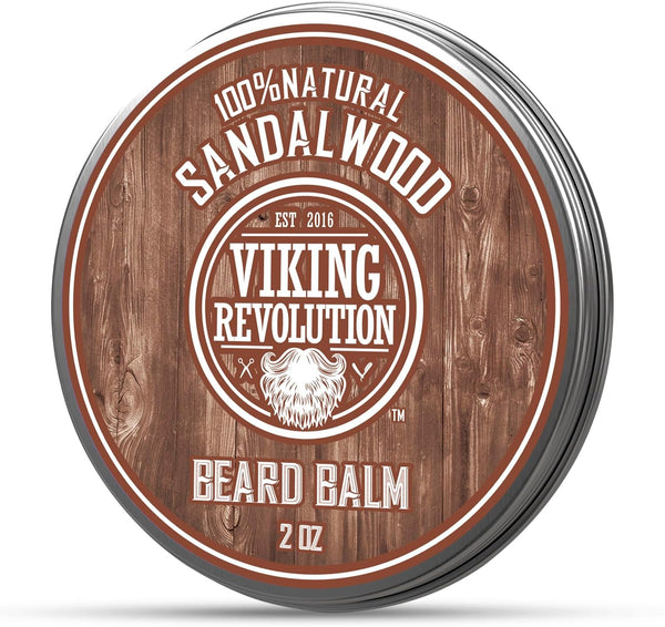 - Beard Balm - Natural Beard Balm for Men with Argan & Jojoba Oils- Styles, Strengthens & Softens - Beard Wax - Gifts for Men - Sandalwood - 57 G