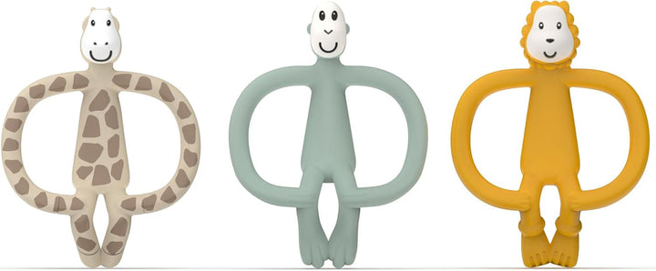 , Antimicrobial Teething Gift Set - 1 Banana Shaped Soother and 1 Animal Teether, 3 Months Old+, Banana & Monkey