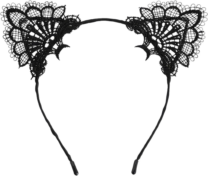 Halloween Cat Ear Headband – Black Cat Ear Hair Accessory for Cosplay, Fancy Dress, Masquerade & Party Costumes, Halloween Cat Ears Headband
