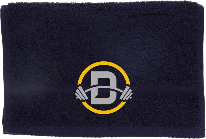 Gym Towel with Monogrammed Embroidery Initial Gift for Men & Women, Training Accessory Gift, Gym Towel Present for Weight Lifting Birthday, Retirement, Christmas - Black, J