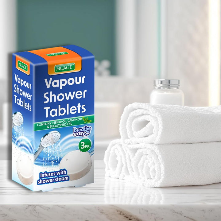 Vapour Shower Tablets - Breathe Easy with Every Shower | Contains Menthol & Eucalyptus Oil (3 Pack)