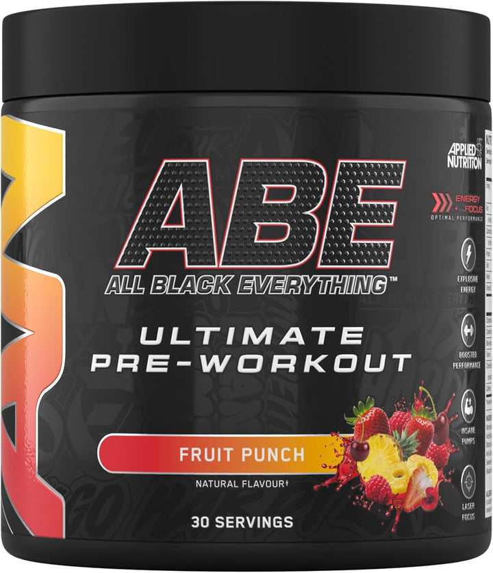 ABE Pre Workout - All Black Everything Pre Workout Powder, Energy & Physical Performance with Citrulline, Creatine, Beta Alanine (375G - 30 Servings) (Candy Ice Blast)
