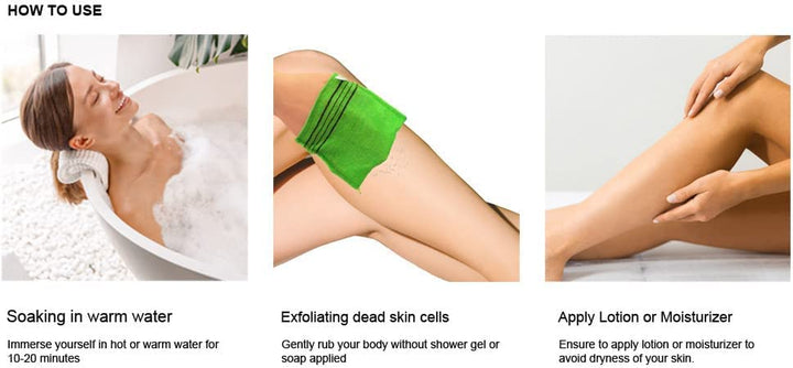 Goldsangsa-Korean Exfoliating Towel Washcloth Mitts 4Pcs(Green)/ Korean Italy Towel Skincare Exfoliating Body Scrub Bath Cloth for Remove Dead Skin