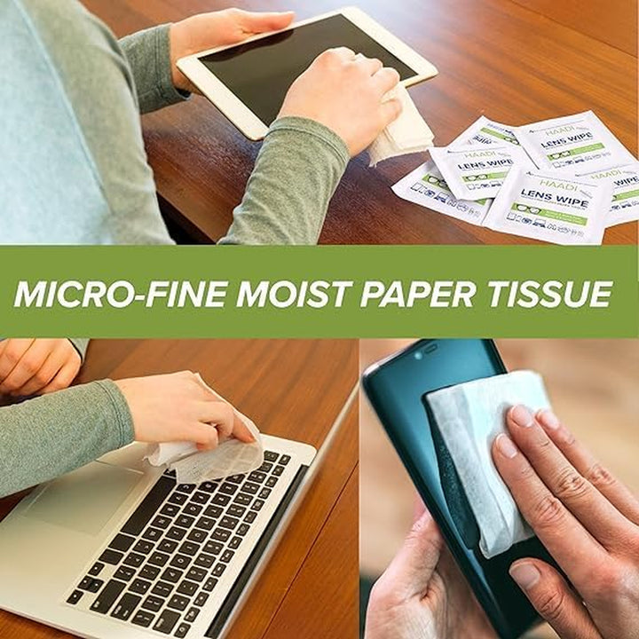 Glasses Cleaner Wipes 140 Individually Wrapped Lens Wipes Multipurpose Suitable for Spectacle Lenses, Cameras, Binoculars, Mirrors, Screens, Optical and Electronic Devices