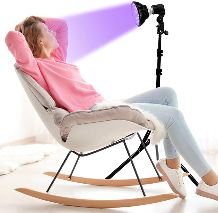 Tanning Lamp 54 W Sun Lamp for Face and Body with 18Pcs Leds and Eye Mask & Tripod Home Sunbathing Self Tanning Device Tanning Daylight for Home Solarium (AAA)