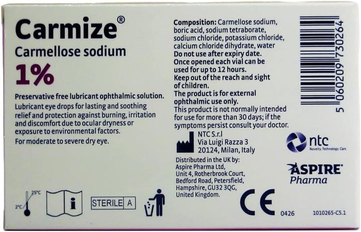 Carmellose Sodium Eye Drops 1% Lubricant, Re-Closable Vial'S of 0.4Ml (30 Vials)