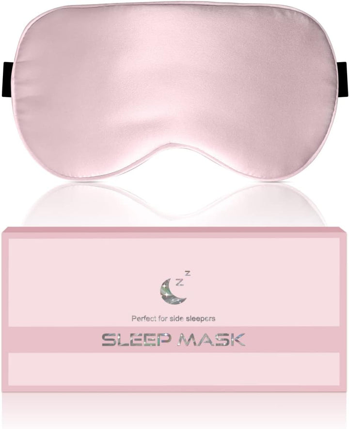 Silk Sleep Mask, 22-Momme 100% Pure Mulberry Silk Light-Blocking Eye Mask with Adjustable Strap, Hypoallergenic, Gifts for Women and Men (Blue)