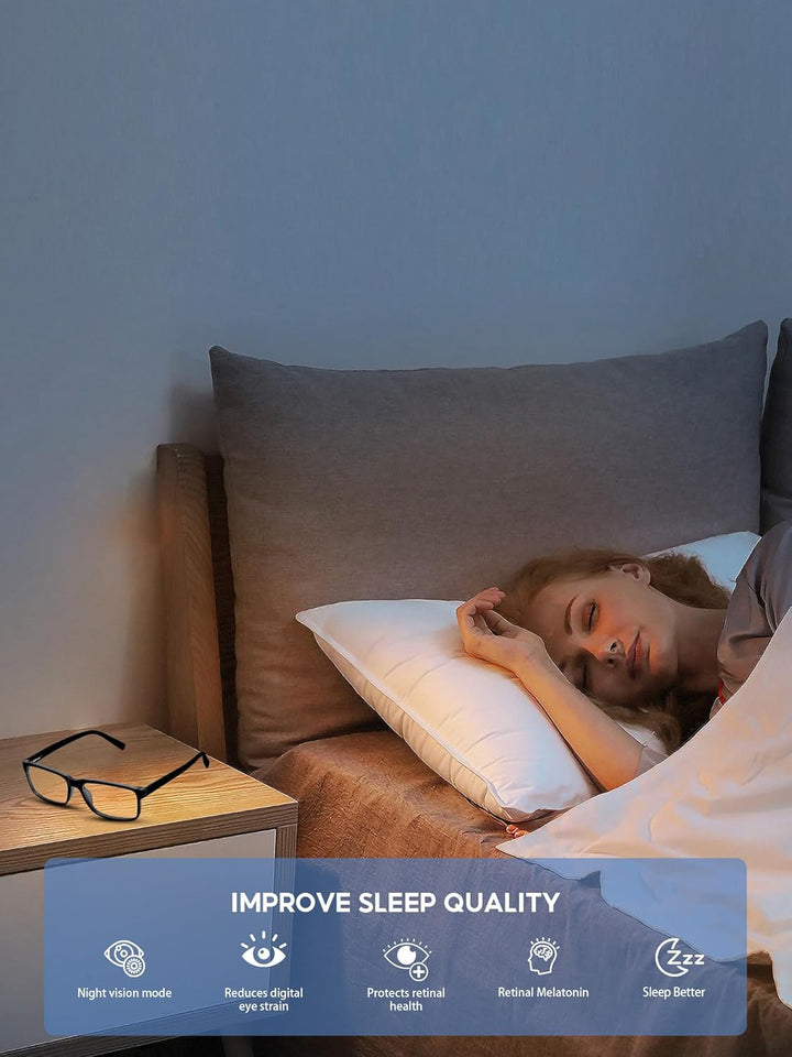 Blue Light Blocking Glasses for Men/Women Anti-Fatigue Computer Monitor Gaming Improve Sleep Reduce Eye Strain