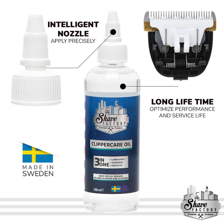Clipper Oil 3-IN-ONE 150 Ml | Multi Purpose Machine Oil | Care for Your Hair Trimmer | Precision Drip Application, Cleans, Lubricates, and Prevents Rust, Stops Squeaks
