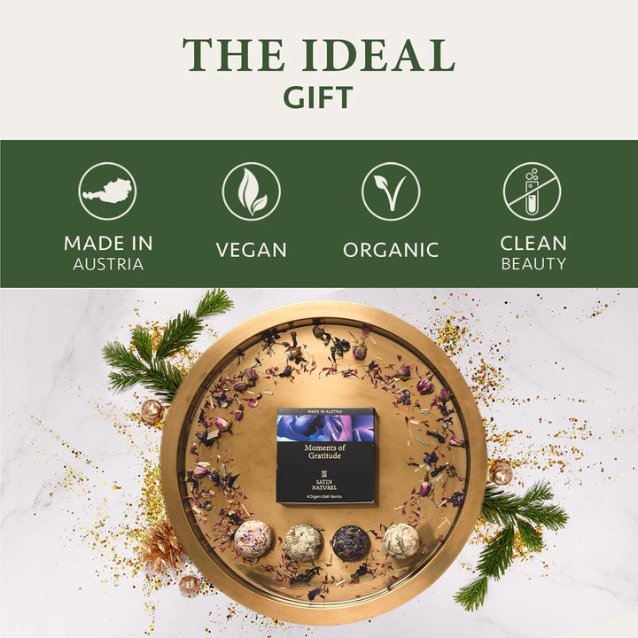 Luxury Gifts for Women - 4X Organic Handmade Bath Bombs with Natural Essential Oil - Gifts for Her - Gifts for Girls - Bath Bombs for Women - Premium Gift Box