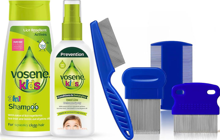 Head Lice Treatment for Kids Bundled with Nit Shampoo, Head Lice Repellent Spray, Kids Detangler Spray, Nit Comb & Flea Comb – Gentle & Effective Nit Treatment. Kills Headlice and Eggs.