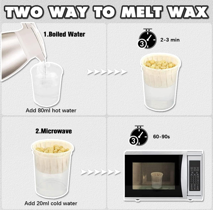 Nose Wax Kit for Men and Women, Nose Hair Removal Wax with 100G Nasal Hair Wax 20 Safe Tip Applicator, 10 Wooden Applicators,10 Containers and 10Moustache Stencils as a Christmas Gifts