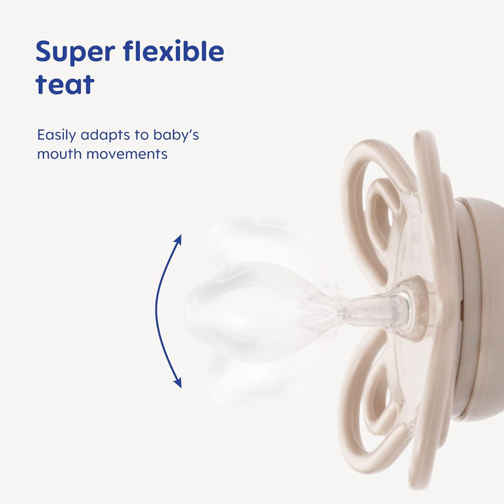 Perfect Soothers | 0-2 Months | 2 Pack | Newborn Dummies | Comes in Dummy Steriliser Case | Sustainable Materials | Baby Accessories for Newborn | Cream/White (Various Designs)