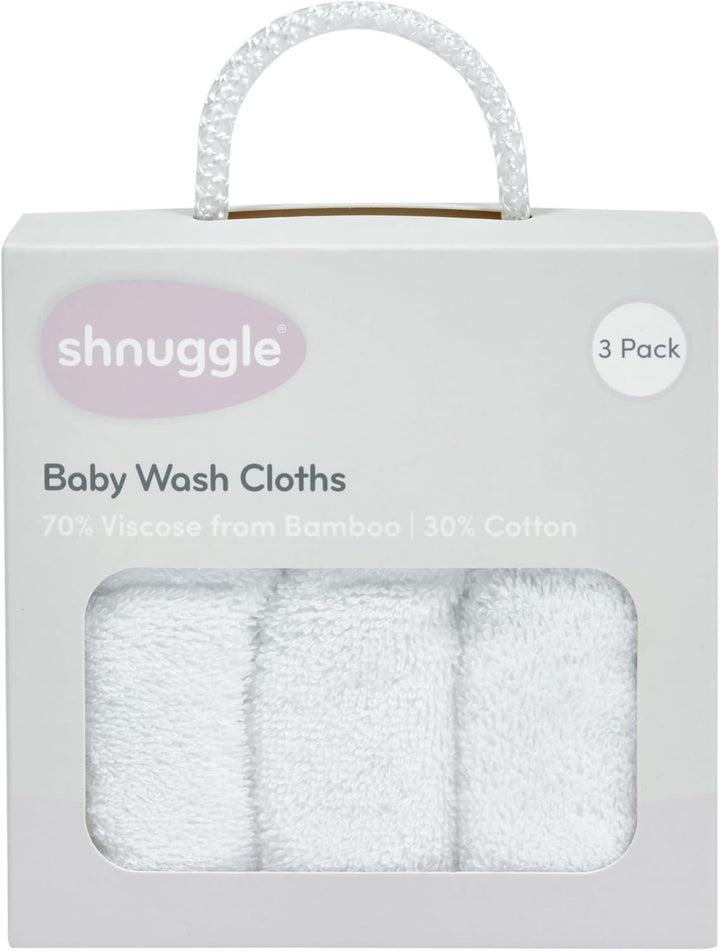Baby Wash Cloths White | 3 Pack of Super Premium Soft Cloths | 26 X 26Cm | Made from Natural Bamboo Cotton | Perfect for Sensitive Skin
