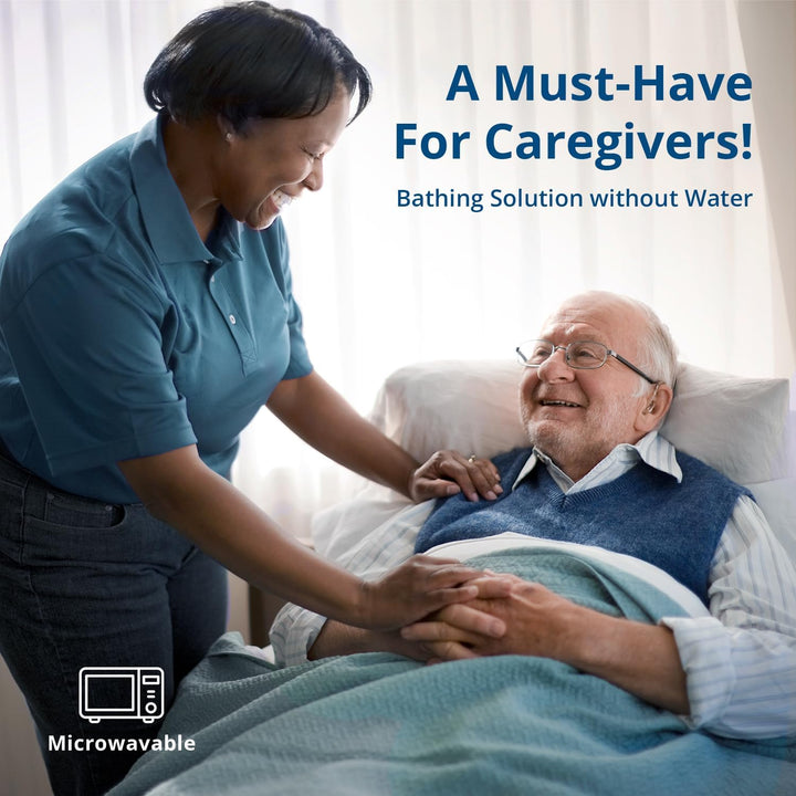 Ultra Thick Body Wipes for Adults No Shower, Shower Wipes with Aloe for Women, Men & Elderly, Extra Large Bed Bath Cloths for Cleansing, Camping, Gym & Travel, Fresh Scent, 20X30 Cm, 50 Count