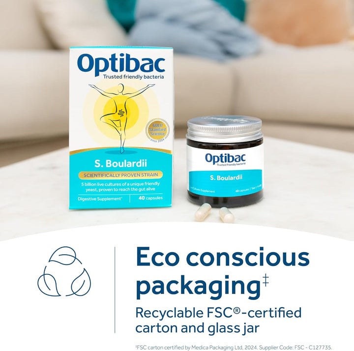 Saccharomyces Boulardii - Vegan Digestive Probiotic Supplement with 5 Billion Live Cultures - Most Recommended Brand - 40 Capsules