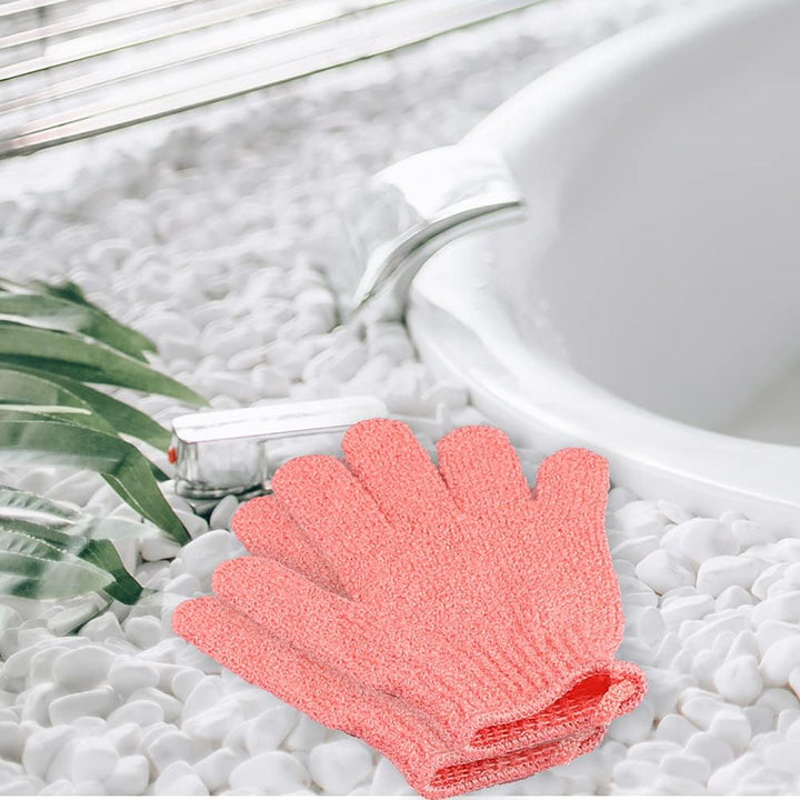 8 PCS Exfoliating Gloves, Bamboo Exfoliator Mitt, Body Exfoliating Wash Glove Dead Skin Remover Shower Body Scrub Gloves for Adults and Kids, Ingrown(Blue, White, Pink, Orange)
