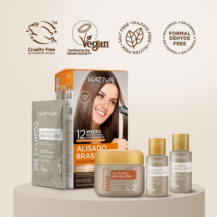 - Brazilian Keratin Smoothing Kit with Argan Oil and Hyaluronic Acid | Professional At-Home Smoothing Treatment - Lasts up to 12 Weeks - Easy to Apply | 1 Piece