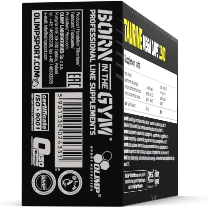 Olimp Labs Taurine Capsules, 1500 Mg, Pack of 120 Mega Capsules