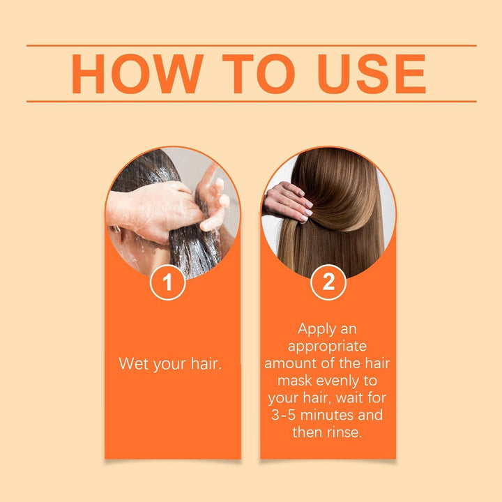 Collagen Hair Mask, a Deeply Hydrating and Repairing Hair Mask, Nourishes, Repairs, and Smoothes Hair. Suitable for Dry, Damaged Hair, Moisturizes, and Strengthens against Damage.