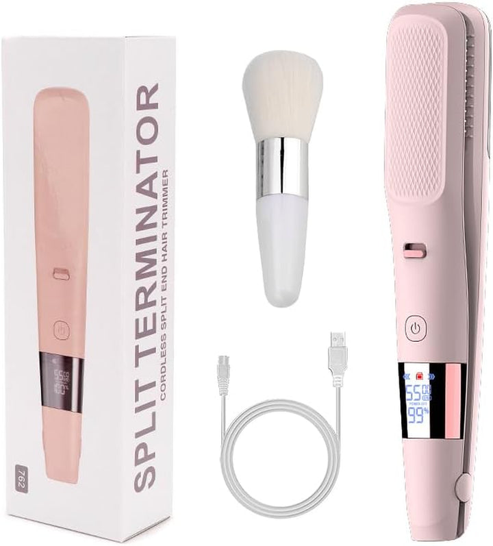 Split End Hair Trimmer Cutting Tool,Removes Split Ends and Broken Hair Tips Quickly and Effectively, without Loss of Length for Healthy Hair, with LED Display, 2H Battery Life