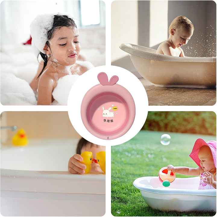 Foldable Baby Wash Basin - Flap Washbowl | Cartoon Folding Foot Basin Tubs, Portable anti Slip Babies - Wash Tub for Butt Feet Easy Shower Travel Outdoor