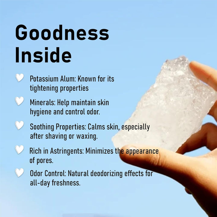 Mi Nature Potassium Alum Stone 500G |Phitkari Block| Pure Fitkari for Post Shave Care | Skin Care & Multiple Uses| Natural Deodorant