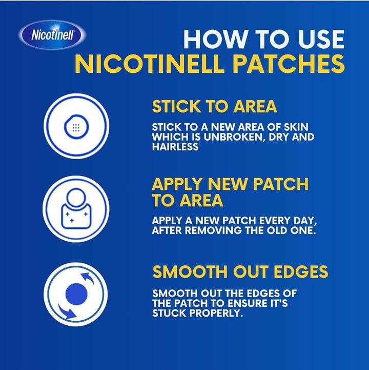 Nicotine 7Mg Patch (Pack of 7), Nicotine Patches, Stop Smoking Aid, 24H Craving Control, Step 3 for Light Smokers, Quit Smoking Aid