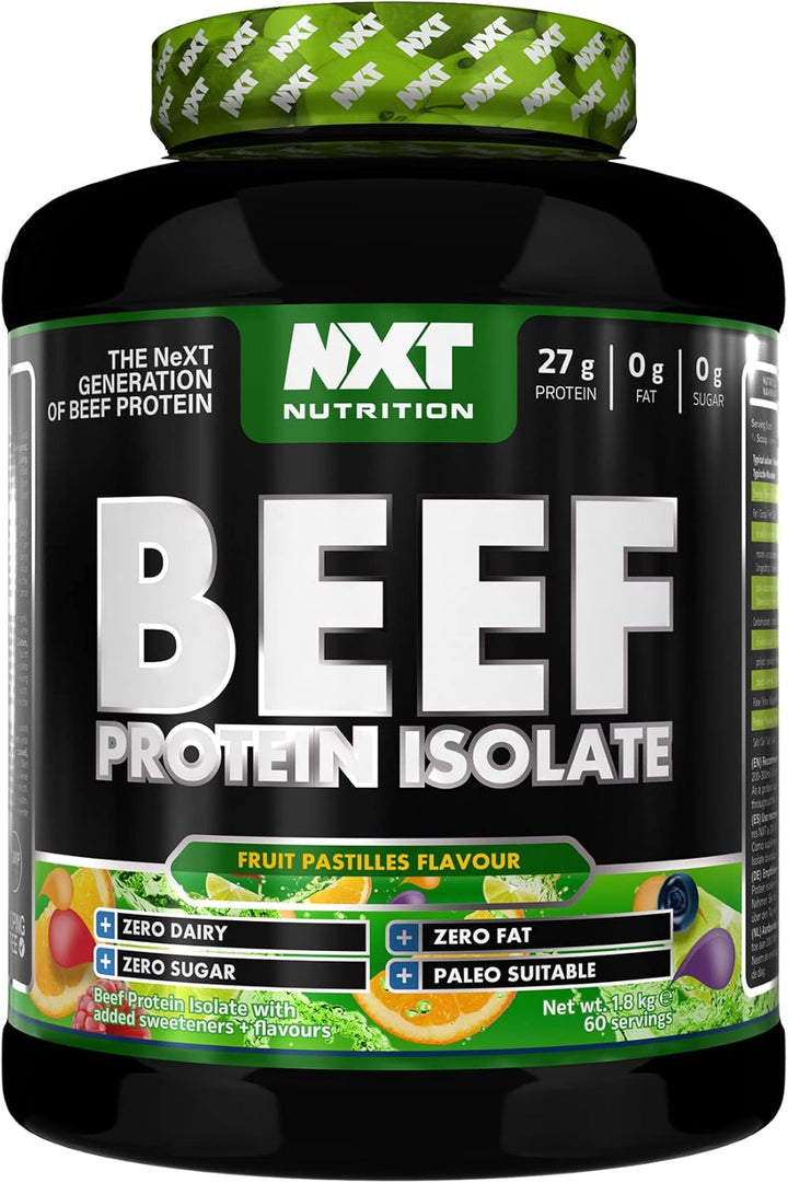 Beef Protein Isolate Powder - Protein Powder High in Natural Amino Acids - Paleo, Keto Friendly - Dairy and Gluten Free - Muscle Recovery | 1.8Kg | Ice Blast