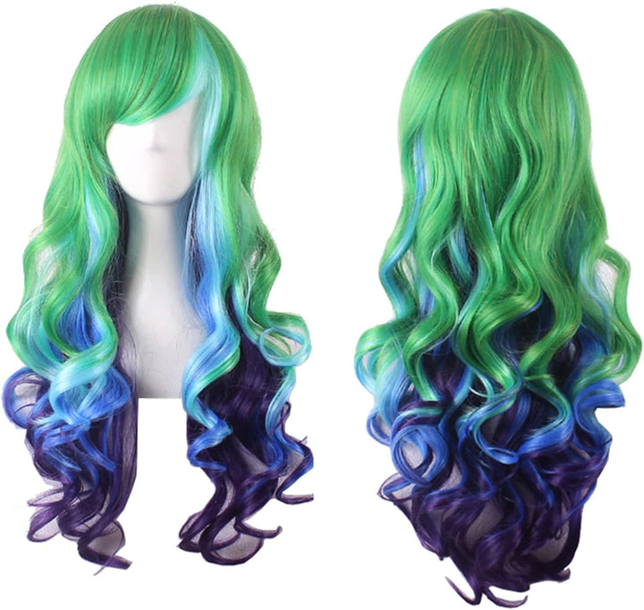 29.5" 75Cm Long Black Wigs for Women Long Straight Synthetic Black Wigs for Party Cosplay Halloween Anime((B-Black)