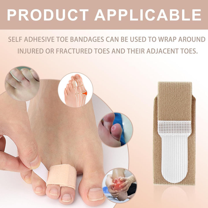 12 Pack Fabric Hammer Toe Corrector Toe Straightener, Reusable Broken Toe Protectors Buddy Taped Wraps, Toe Separators Splint for Crooked Toes, Bent Toes, Overlapping Toes Avoid Secondary Trauma