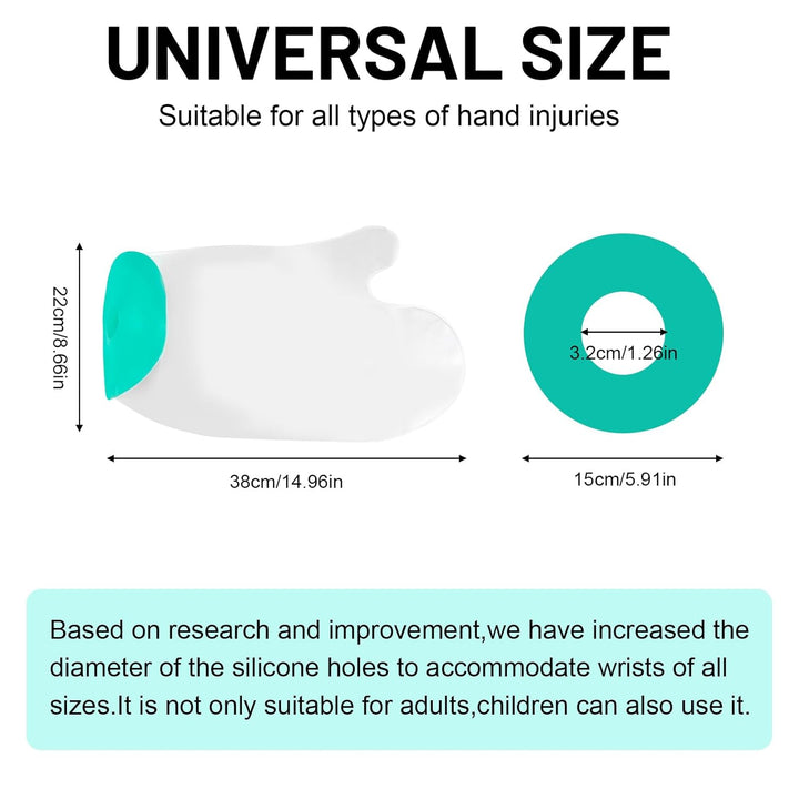 Waterproof Hand Cast Cover for Shower after Surgery, Soft Comfortable Cast Protectors for Broken Hands, Fingers, Wrists, Reusable Elastic Cast Bag for Bandage, Wound Care Supplies